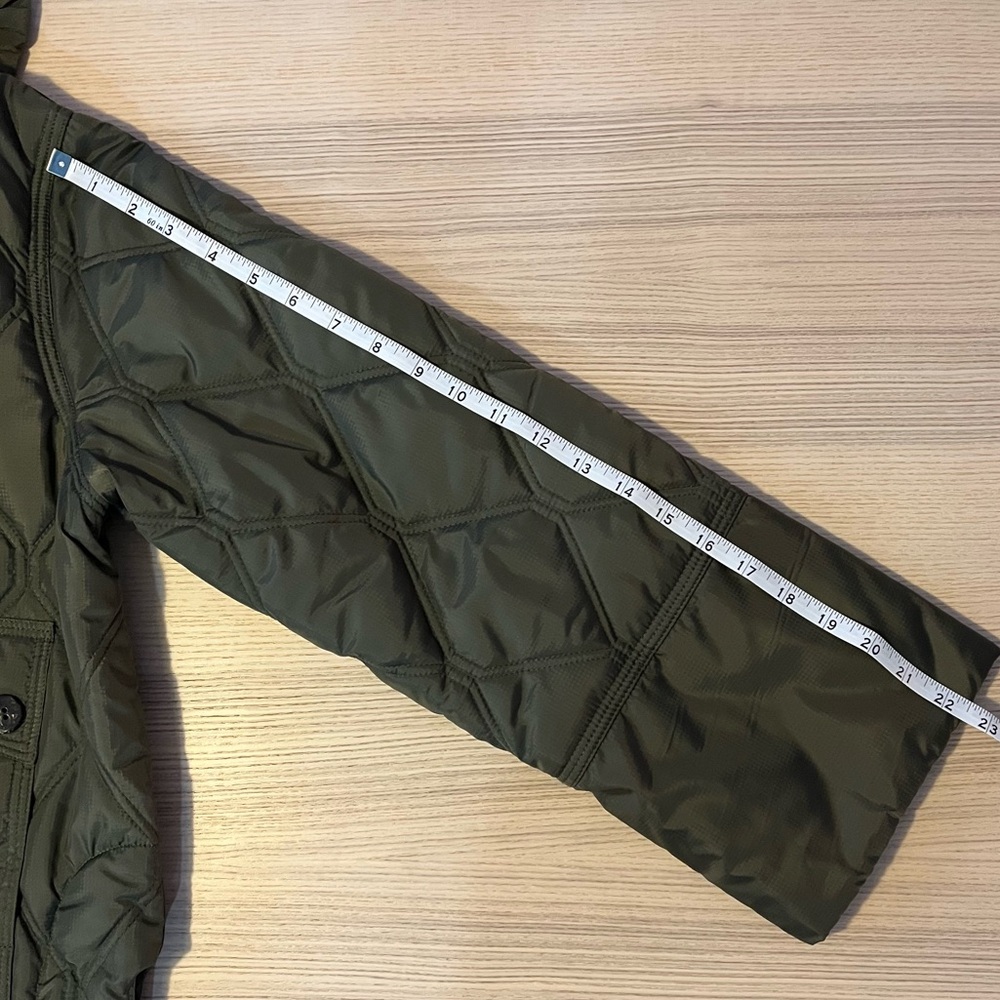 Ganni Ripstop Recycled Quilted Oversized Ruffle Collared Jacket - Kalamata - Picture 11 of 13